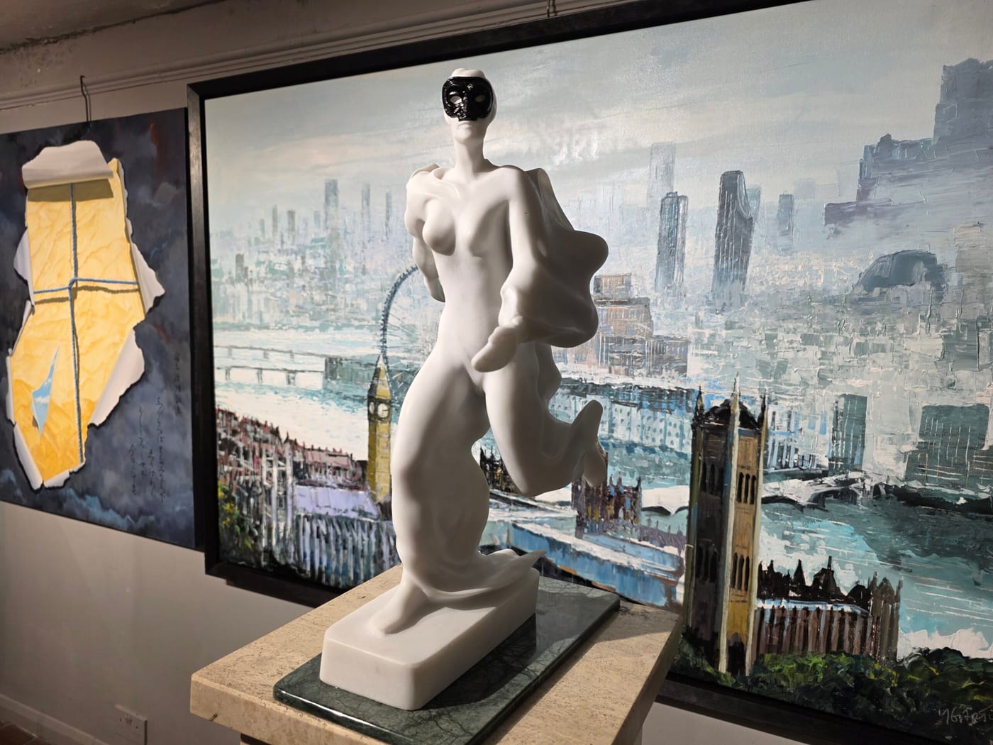 Original paintings on display in the showroom at Gagliardi Gallery, King's Road, Chelsea